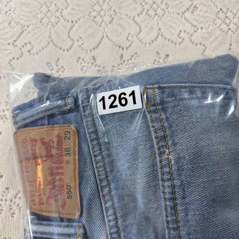 Levis 550 Jeans Mens 38x29 Blue Relaxed Fit Tapered Leg 100% Cotton Denim Pants